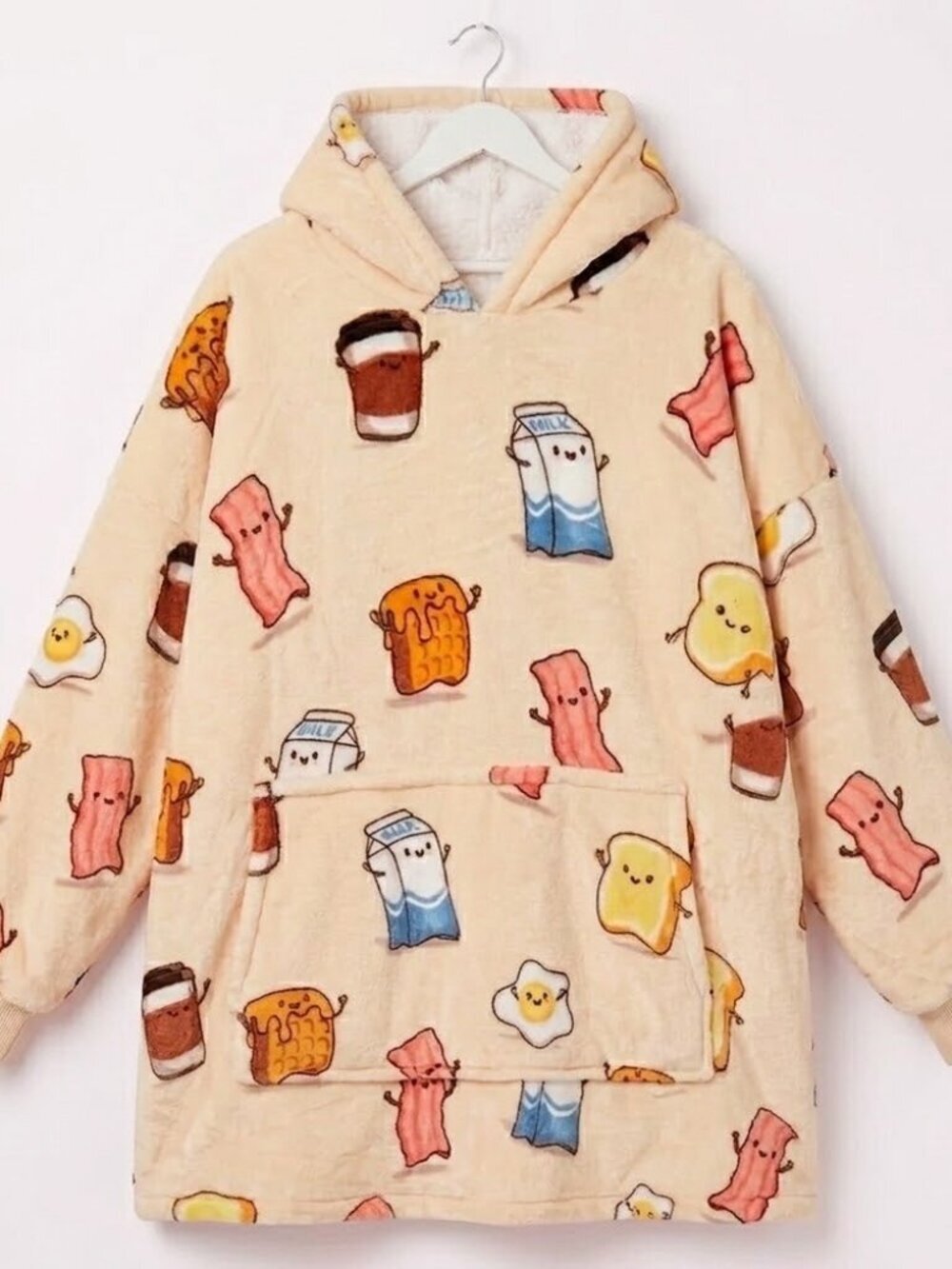 NWT Oodie Breakfast Print Cozy Blanket Hoodie